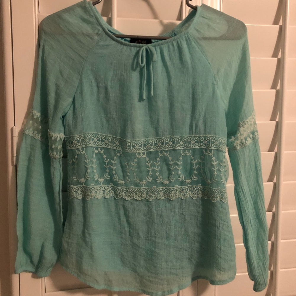 Blue Top w/ Lace